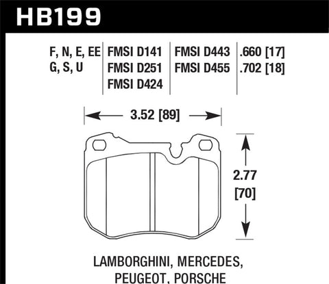 Hawk 79-83 PeuGeot 504 Station Wagon Front ER-1 Brake Pads - HB199D.702