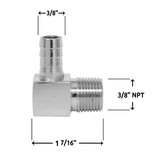 Spectre Fitting 90 Degree Barb NPT Threads (For 3/8in. Hose) - Chrome - 5946