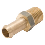 Edelbrock Fitting 1/4-18 NPT X 3/8In Single Barb Brass - 8080