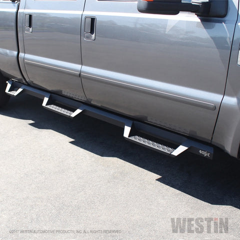 Westin 99-16 Ford F-250/350/450/550 CC (6.75ft Bed) HDX Drop Whl to Whl Nerf Step Bars - Text Blk - 56-534015