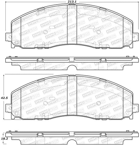 StopTech Street Brake Pads - Rear - 308.16800