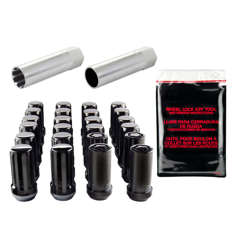 McGard SplineDrive Tuner 6 Lug Install Kit w/Locks & Tool (Cone) M14X1.5 / 22mm Hex - Blk - 65630BK