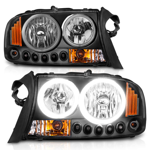 ANZO 1997-2004 Dodge Dakota Crystal Headlights Black 1pc - 111085