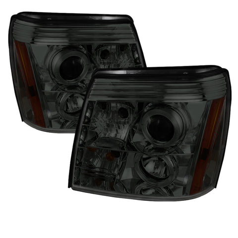 Spyder Cadillac Escalade 02-06 Projector Halogen Model- LED Halo DRL Smke PRO-YD-CE02-DRL-SM - 5038067