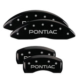 MGP 4 Caliper Covers Engraved Front & Rear Pontiac Black Finish Silver Char 2004 Pontiac GTO - 18029SPOPBK