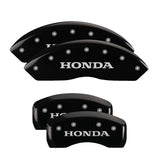 MGP 4 Caliper Covers Engraved Front & Rear Honda Black finish silver ch - 20199SHONBK