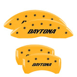 MGP 4 Caliper Covers Engraved Front & Rear Daytona Yellow finish black ch - 12162SDAYYL