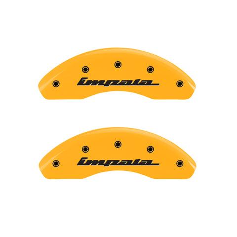 MGP 4 Caliper Covers Engraved Front & Rear Impala Yellow Finish Black Char 2002 Chevrolet Impala - 14050SIMPYL