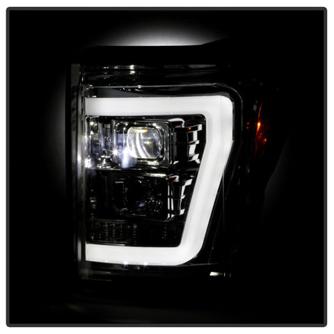 Spyder Ford F250/350/450 11-16 V2 High-Power LED Headlights-White Light Bar-Chrome PRO-YD-FS11V2PL-C - 5087881