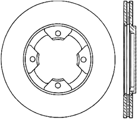 StopTech Power Slot 84-85 Nissan 300ZX Slotted & Drilled Right Front Rotor - 127.42034R