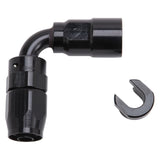 Russell Performance 5/16in SAE Quick Disc Female to -6 Hose Black 90 Degree Hose End - 611273