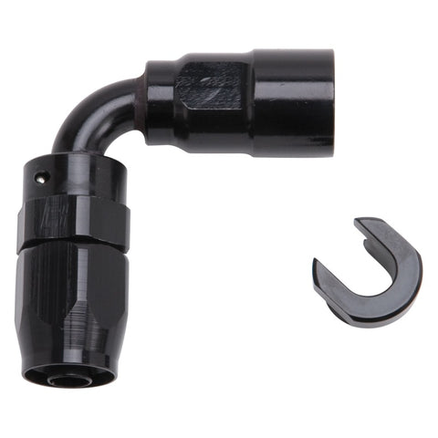 Russell Performance 3/8in SAE Quick Disc Female to -6 Hose Black 90 Degree Hose End - 611223