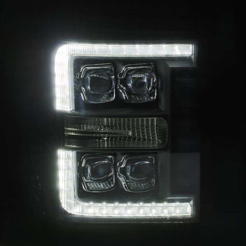 AlphaRex 11-16 Ford F-350 SD NOVA LED Projector Headlights Plank Style Blk w/Activ Light/Seq Signal - 880149