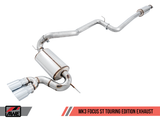 AWE Tuning Ford Focus ST Touring Edition Cat-back Exhaust - Resonated - Chrome Silver Tips - 3020-32038