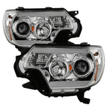 Spyder Toyota Tacoma 12-16 Projector Headlights Light Bar DRL Chrome PRO-YD-TT12-LBDRL-C - 5081704