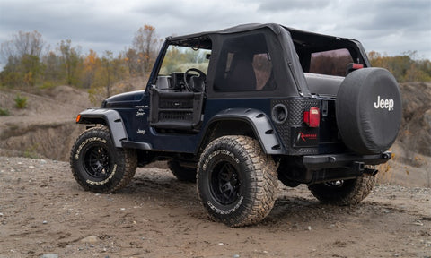 Rampage 97-06 Jeep Wrangler TJ Frameless Trail Soft Top Kit - Black Diamond - 106535