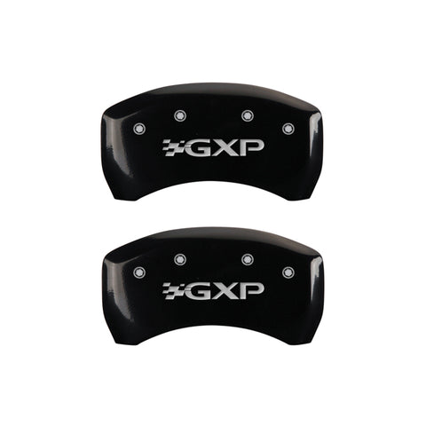 MGP 4 Caliper Covers Engraved Front Pontiac Engraved Rear GXP Black finish silver ch - 18011SPXPBK