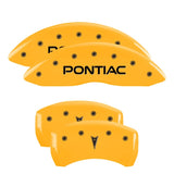 MGP 4 Caliper Covers Engraved Front Pontiac Rear Arrow Yellow Finish Blk Char 2001 Pontiac Firebird - 18028SPONYL