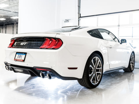 AWE Tuning 2018+ Ford Mustang GT (S550) Cat-back Exhaust - Track Edition (Quad Chrome Silver Tips) - 3020-42064