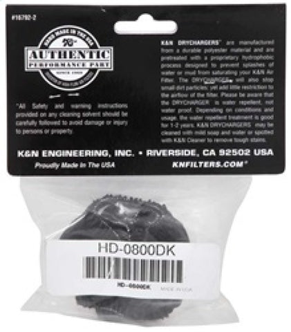 K&N Drycharger Air Filter Wrap HD-0800 Black - HD-0800DK