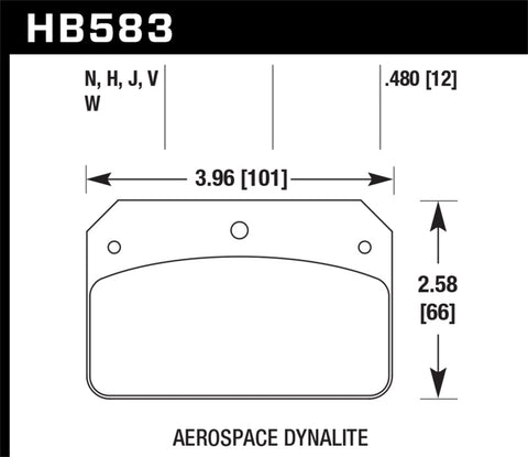 Hawk HP+ Aerospace Dynalite w/ 0.218in Hole Brake Pads - HB583N.480