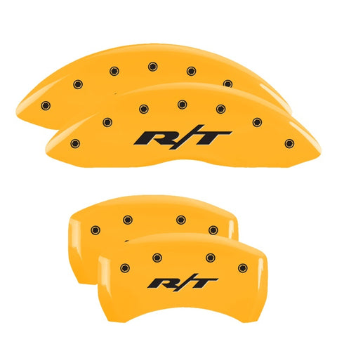 MGP 4 Caliper Covers Engraved Front & Rear Durango Yellow Finish Black Char 2007 Dodge Durango - 12043SDG1YL