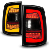 ANZO 09-18 Dodge Ram 1500 Sequential LED Taillights Smoke Black w/Switchback Amber Signal - 311472