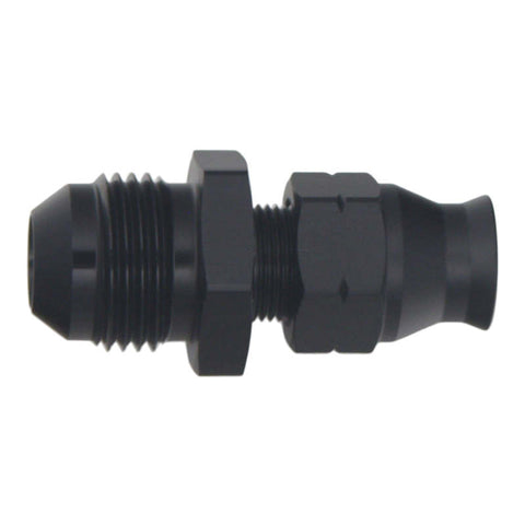 DeatschWerks 8AN Male Flare to 5/16in Hardline Compression Adapter - Anodized Matte Black - 6-02-0129-B