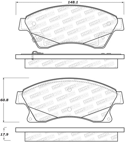 StopTech Street Brake Pads - Rear - 308.15220