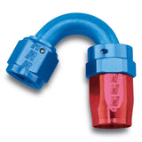 Russell Performance -6 AN Red/Blue 150 Degree Full Flow Swivel Hose End (With 9/16in Radius) - 613450