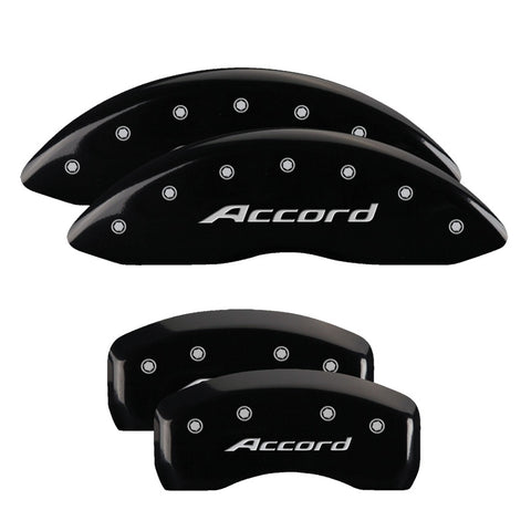 MGP 4 Caliper Covers Engraved Front Accord Engraved Rear Accord Black finish silver ch - 20219SACCBK