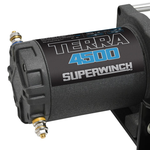 Superwinch 4500 LBS 12V DC 15/64in x 50ft Steel Rope Terra 4500 Winch - Gray Wrinkle - 1145260