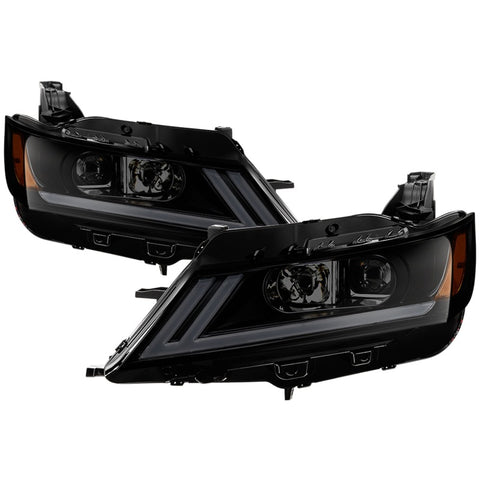 xTune 14-18 Chevy Impala (Excl Limited) DRL Halogen Proj Headlights - Blk Smk (PRO-JH-CIM15-LB-BSM) - 9042881