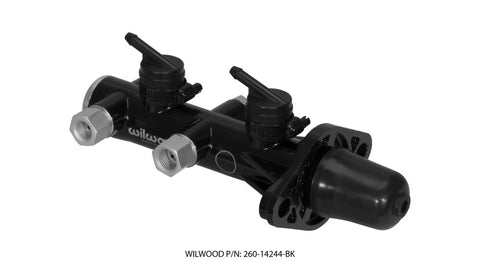 Wilwood Tandem Remote Master Cylinder - 1 1/8in Bore Black - 260-14244-BK