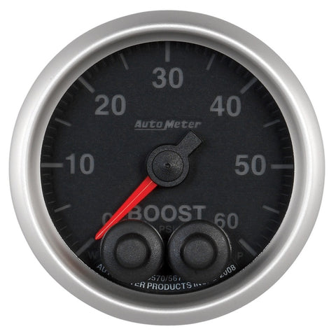 Autometer Elite 52mm 0-60 PSI Boost Peak & Warn w/ Electronic Control Gauge - 5670