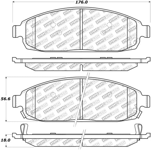 StopTech Street Select Brake Pads - Front - 305.10800