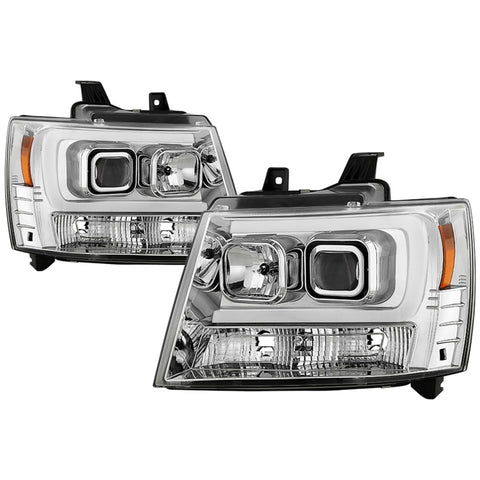 Spyder 07-14 Chevy Suburban/Tahoe V2 Projector Headlights LED Turn Sig Chrome PRO-YD-CSUB07V3-SB-C - 5086235