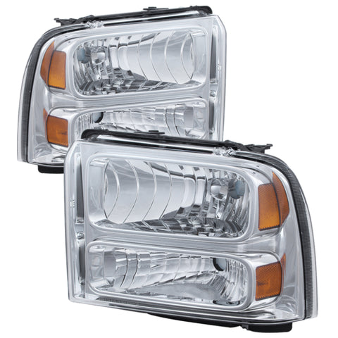 Xtune Ford F250/350/450 Super Duty 05-07 Crystal Headlights Chrome HD-JH-FS05-AM-C - 9026560