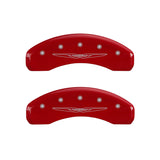 MGP 4 Caliper Covers Engraved Front & Rear Style 2/Chrysler Wing Red finish silver ch - 32021SCW2RD