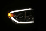 AlphaRex 14-20 Toyota Tundra LUXX LED Proj Headlights Plank Style Alpha Black w/Activ Light/DRL - 880804