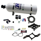 Nitrous Express 4150 Single Entry Crossbar Plate RNC Nitrous Kit (250-750HP) w/15lb Bottle - 63840-15