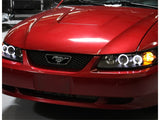 Spyder Ford Mustang 99-04 Projector Headlights LED Halo Black High H1 Low H1 PRO-YD-FM99-1PC-AM-BK - 5010445