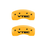 MGP 4 Caliper Covers Engraved Front & Rear Vtech Yellow Finish Black Char 2005 Acura TSX - 39004SVTCYL