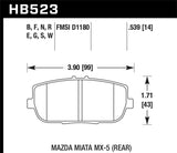 Hawk 06-10 Mazda Miata MX-5 DTC-30 Race Rear Brake Pads - HB523W.539