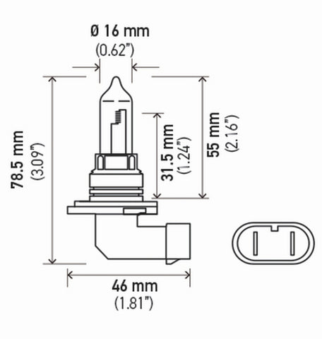 Hella Bulb 9005 12V 65W P20D T4 +50 (2) - 9005P50TB