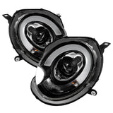 Spyder Mini Cooper 2007-2012 Projector Headlights Halogen Model Only - DRL Black PRO-YD-MC07-DRL-BK - 5080608