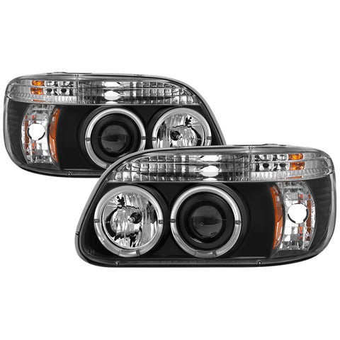 Spyder Ford Explorer 95-01 1PC Projector Headlights LED Halo Blk PRO-YD-FEXP95-HL-1PC-BK - 5010131