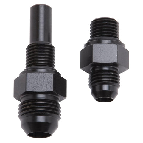 Russell Performance -6 AN to 4L80 Transmission Ports Adapter Fittings (Qty 2) - Black Zinc - 641390