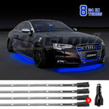 XK Glow Tube Single Color Underglow LED Accent Light Car/Truck Kit Blue - 8x24In - XK041002-B