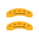 MGP 4 Caliper Covers Engraved Front & Rear Gen 5/Camaro Yellow finish black ch - 14011SCA5YL